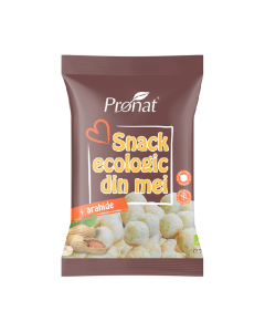 Snack bio din mei cu arahide, fara gluten, 75g, Pronat