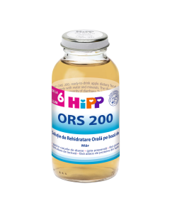 Solutie rehidratare orala Bio, mar, de la 6 luni, 200ml, Hipp