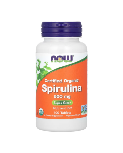 Spirulina Organica, 500 mg, 100 tablete, Now Foods