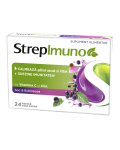 StrepImuno cu soc si echinacea, 24 pastile de supt, Reckitt