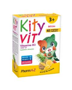 Vitamin D 500UI Kityvit, 40 comprimate masticabile, PharmA-Z