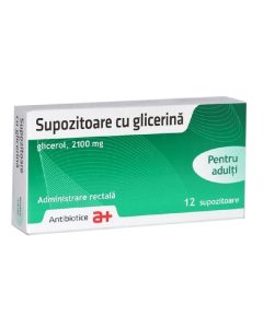 Supozitoare cu glicerina adulti, 2100 mg, 12 supozitoare, Antibiotice SA