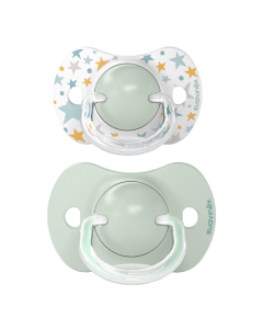 Suzeta fiziologica din silicon Dreams, 6-18 luni, verde, 2 bucati, Suavinex