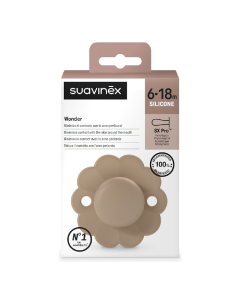Suzeta fiziologica din silicon Wonder, 6-18 luni, caramel, 1 bucata, Suavinex