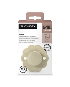 Suzeta fiziologica din silicon Wonder, 6-18 luni, crem, 1 bucata, Suavinex