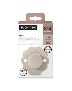 Suzeta fiziologica din silicon Wonder, 6-18 luni, mauve chalk, 1 bucata, Suavinex