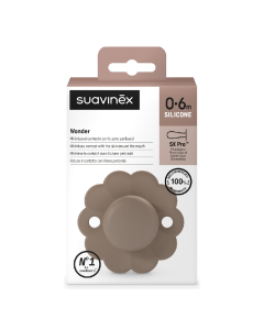 Suzeta fiziologica din silicon Wonder, 6-18 luni, maro, 1 bucata, Suavinex