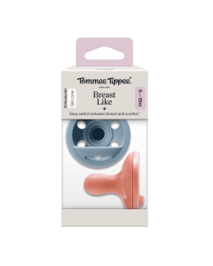 Suzete silicon Breast Like, 6-18 luni, 2 bucati, teracota, Tommee Tippee