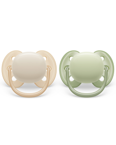 Suzete ultra-soft, 0-6l, 2 bucati, verde/galben, SCF091/05, Avent