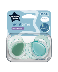 Suzete ortodontice Night Time, 18-36 luni, 2 bucati, Verde, Tommee Tippee