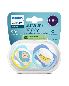 Suzete Ultra Air, 6-18 luni, SCF080/26, Maimutica, 2 bucati, Philips Avent