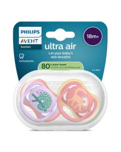 Suzete Ultra Air, 18 luni, SCF349/47, mov/roz, 2 bucati, Philips Avent