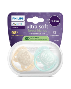 Suzete Ultra Soft, 0-6 luni, SCF091/41, Marine, 2 bucati, Philips Avent
