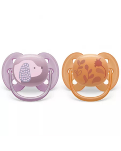 Suzete ultra soft, 6-18 luni, 2 bucati, roz/portocaliu, SCF091/18, Avent