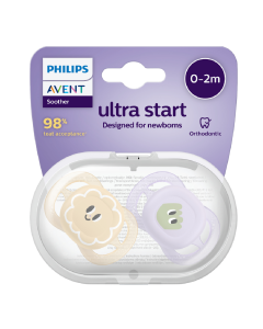 Suzete Ultra Start, 0-2 luni, SCF075/13, Eyes, 2 bucati, Philips Avent