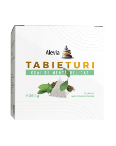 Ceai de menta delicat Tabieturi, 12 plicuri, Alevia