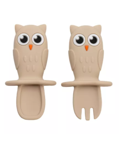Set tacamuri din silicon Bufnita, 6 luni+, Bubble Beige, Appekids