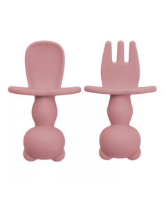 Set Tacamuri din silicon The Little Bear, 6 luni+, Old Rose, Appekids
