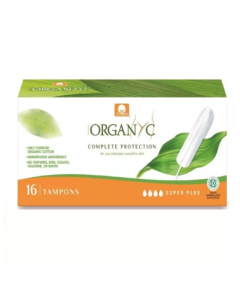 Tampoane din bumbac organic Super Plus, 16 bucati, Organyc