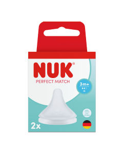 Tetina din silicon Perfect Match, flux M, 3 luni+, 2 bucati, Nuk