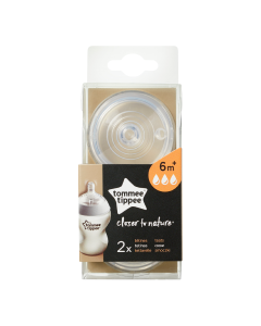 Tetina din silicon flux rapid, 6 luni+, 2 bucati, Tommee Tippee
