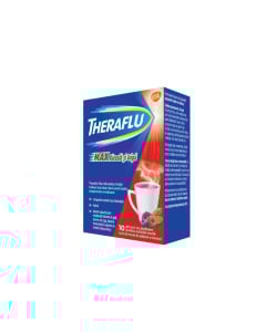 Theraflu Max Raceala si Gripa cu aroma de fructe de padure si mentol, 10 plicuri, GSK