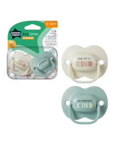 Suzete ortodontice Anytime, 6-18 luni, Verde/alb, 2 bucati, Tommee Tippee