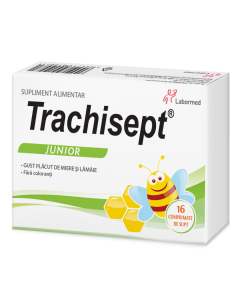 Trachisept Junior cu miere si lamaie, 16 capsule, Labormed