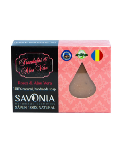 Sapun Natural Trandafiri si Aloe Vera, 90g, Savonia