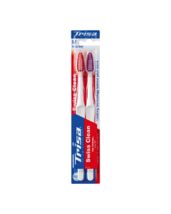 Periute de dinti Medium Swiss Clean, 2 bucati, Trisa