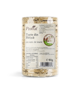 Turte din hrisca cu sare de mare, 80g, Pronat