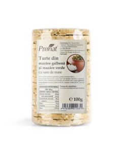 Turte din mazare galbena si mazare verde cu sare de mare, 100 g, Pronat