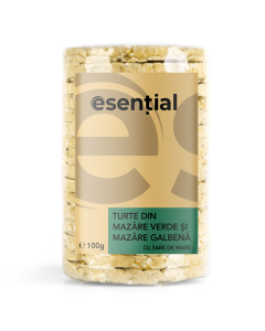 Turte din mazare galbena si mazare verde cu sare de mare Esential, 100 g, Pronat