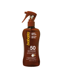 Ulei cu protectie solara SPF50 si accelerator de bronzare, 200 ml, Babaria