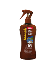 Ulei de protectie solara SPF15 si accelerator de bronzare Monoi Tahiti, 300 ml, Babaria