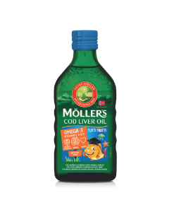 Cod liver oil Omega-3 aroma tutti frutti, 250ml, Moller's 