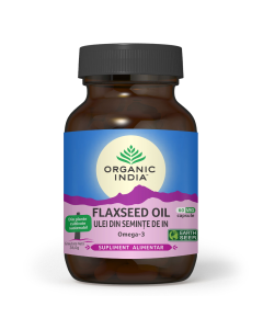 Ulei din seminte de in, Omega-3, 60 capsule, Organic India