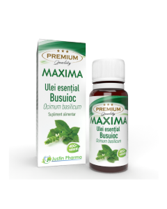 Ulei esential de busuioc Maxima, uz intern, 10 ml, Justin Pharma