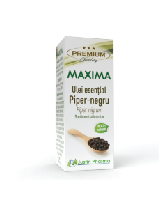 Ulei esential de piper-negru Maxima, uz intern, 10 ml, Justin Pharma
