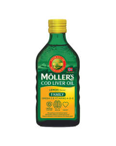 Ulei din ficat de cod, cu aroma de lamaie, Family, 500ml, Moller's