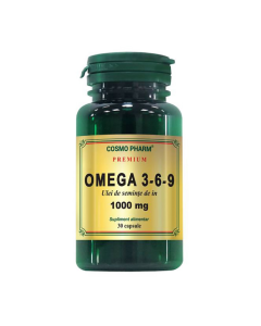 Ulei seminte de In Premium Omega 3-6-9, 1000 mg, 30 capsule, Cosmopharm