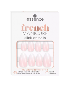 Unghii false French Manicure Click-On, 02 Babyboomer Style, 12 bucati, Essence