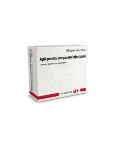 Apa pentru preparate injectabile, 10 fiole*10 ml, Antibiotice SA