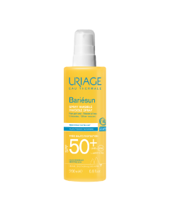 Spray invizibil fara parfum pentru protectie solara Bariesun, SPF 50+, 200 ml, Uriage