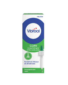 Vibrocil picaturi nazale, solutie, 2,5 mg/0,25 mg/ml, 15 ml, Haleon