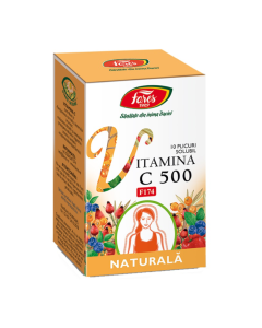 Vitamina C 500 naturala, 10 plicuri, Fares.