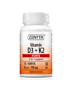 Vitamin D3 + K2 Forte, 30 capsule, Zenyth