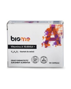 Vitamina A (acetat de retinil) 10.000UI+, 30 capsule, Biome