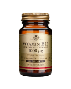 Vitamina B12, 1000µg sublingual, 100 tablete, Solgar