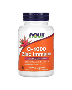 Vitamina C-1000 mg Cu Zinc Imune, 90 capsule vegetale, Now Foods